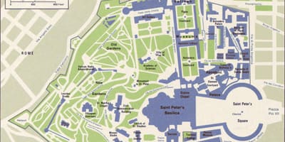 Karte Vatikāna pilsētas un apkārtnes